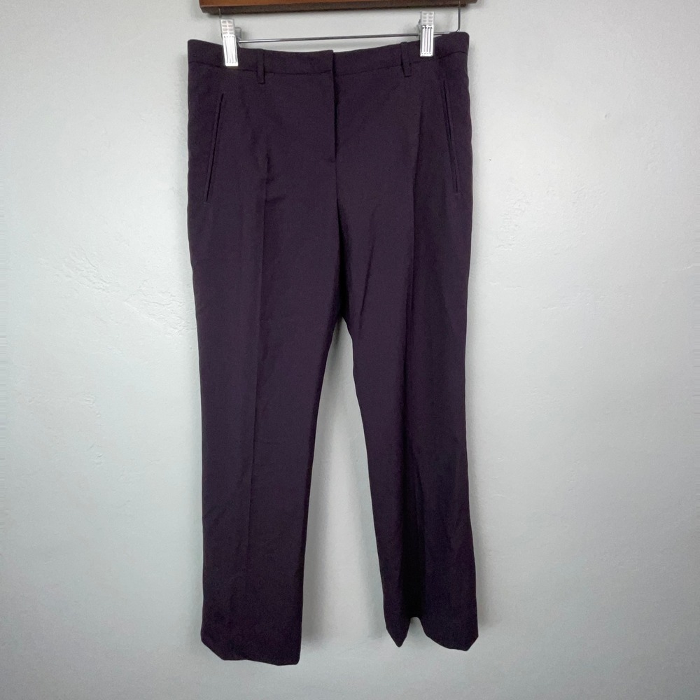Jil Sander Pants Women 34 Purple Wool Straight Leg Made in Italy Burgundy Maroon